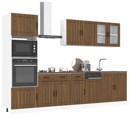 vidaXL 7 Piece Kitchen Cabinet Set Kalmar Brown Oak Engineered Wood