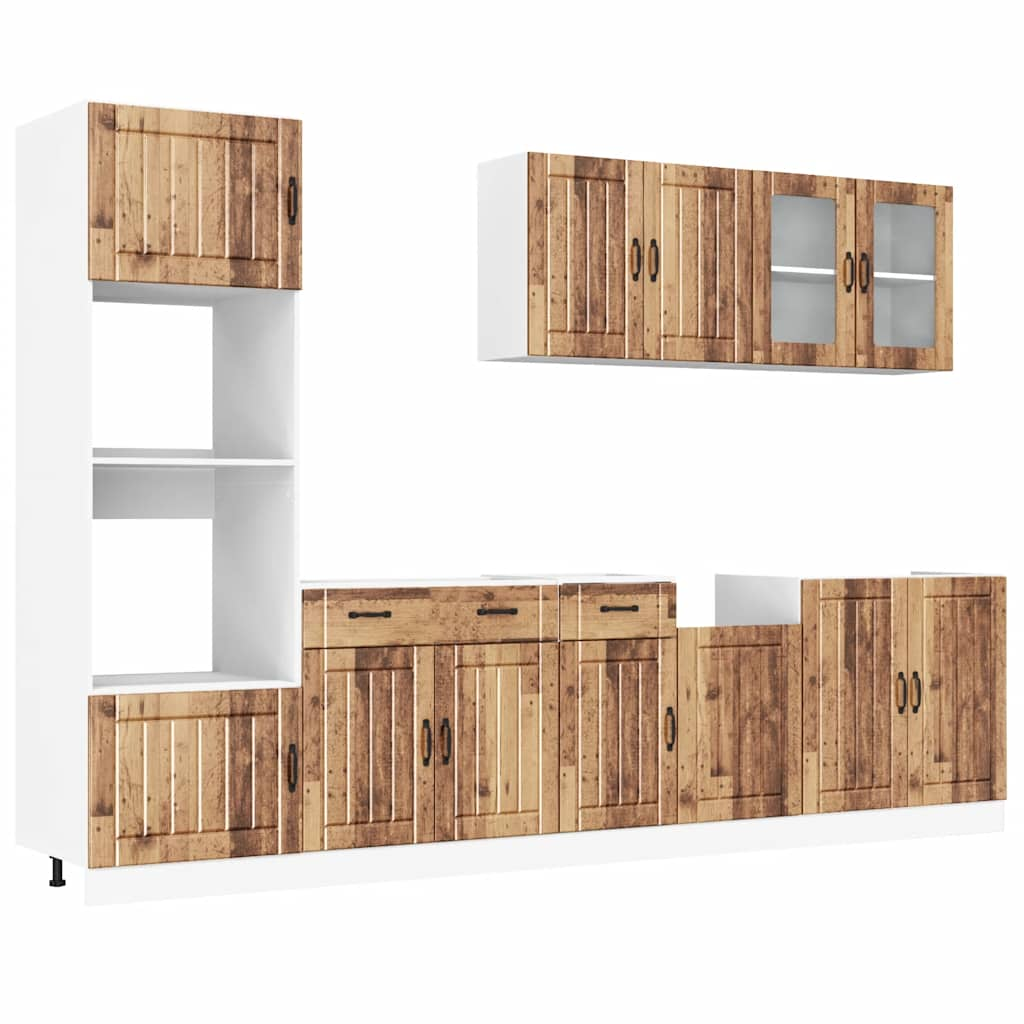 vidaXL 7 Piece Kitchen Cabinet Set Kalmar Old Wood Engineered Wood