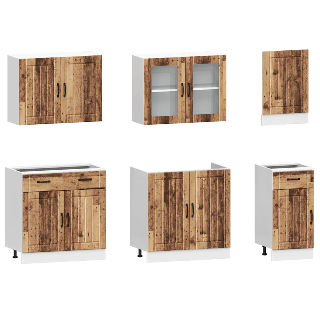 vidaXL 7 Piece Kitchen Cabinet Set Kalmar Old Wood Engineered Wood