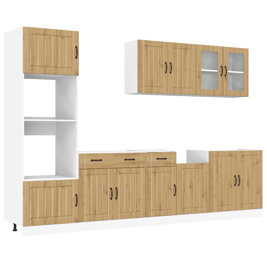 vidaXL 7 Piece Kitchen Cabinet Set Kalmar Artisan Oak Engineered Wood