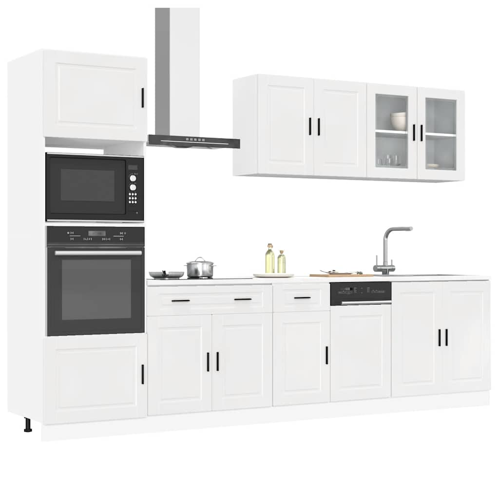 vidaXL 7 Piece Kitchen Cabinet Set Kalmar High Gloss White Engineered Wood