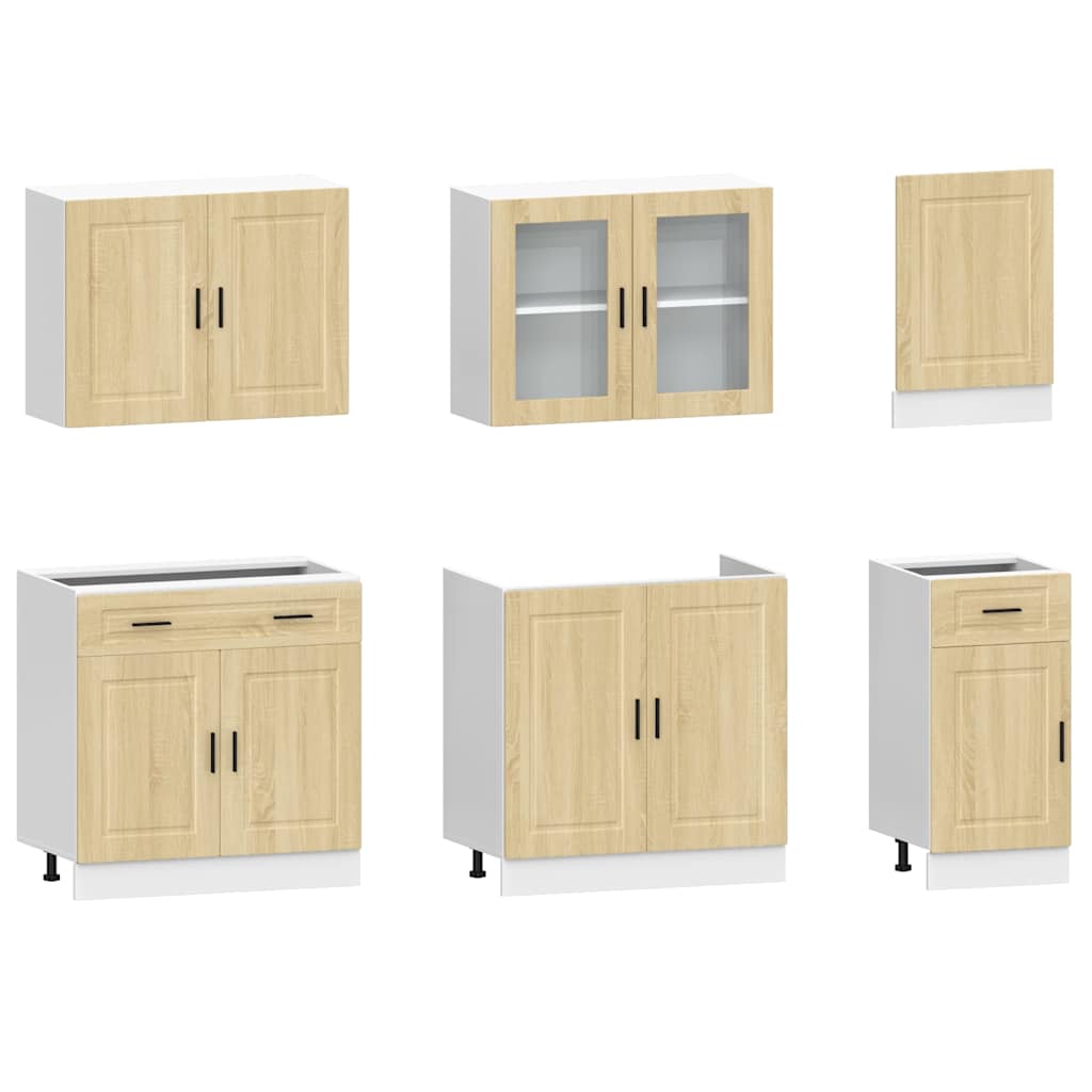 vidaXL 7 Piece Kitchen Cabinet Set Kalmar Sonoma Oak Engineered Wood