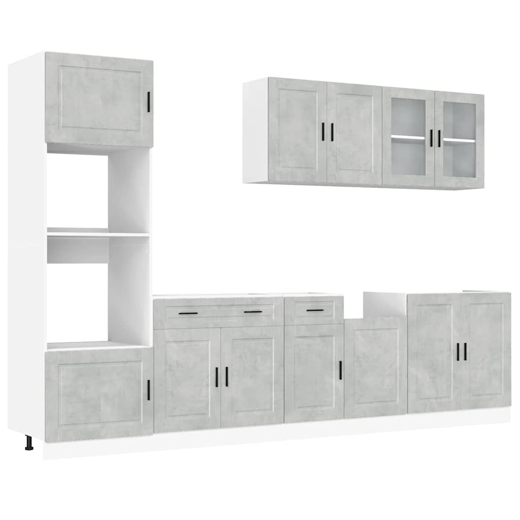 vidaXL 7 Piece Kitchen Cabinet Set Kalmar Concrete Grey Engineered Wood