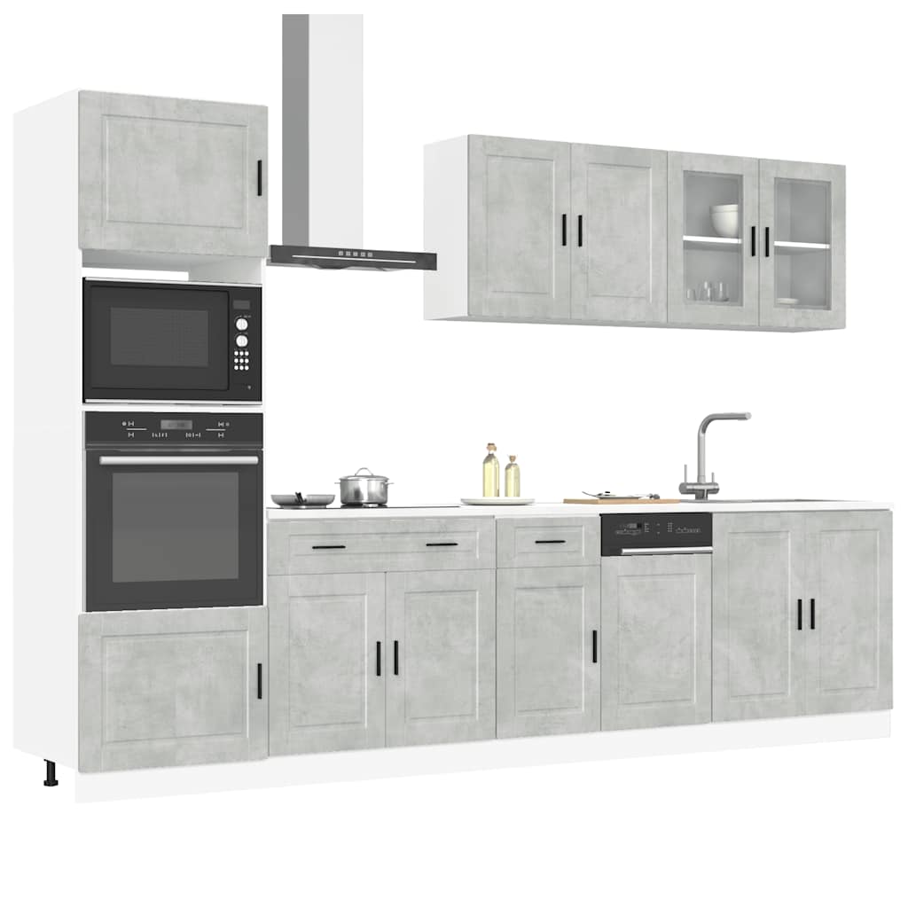 vidaXL 7 Piece Kitchen Cabinet Set Kalmar Concrete Grey Engineered Wood