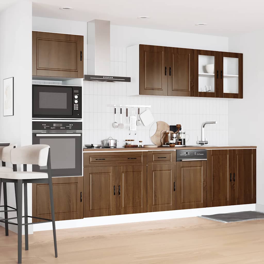 vidaXL 7 Piece Kitchen Cabinet Set Kalmar Brown Oak Engineered Wood