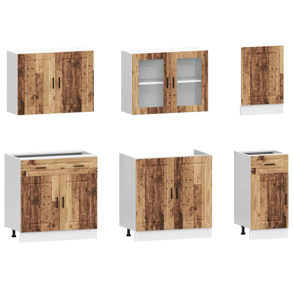 vidaXL 7 Piece Kitchen Cabinet Set Kalmar Old Wood Engineered Wood