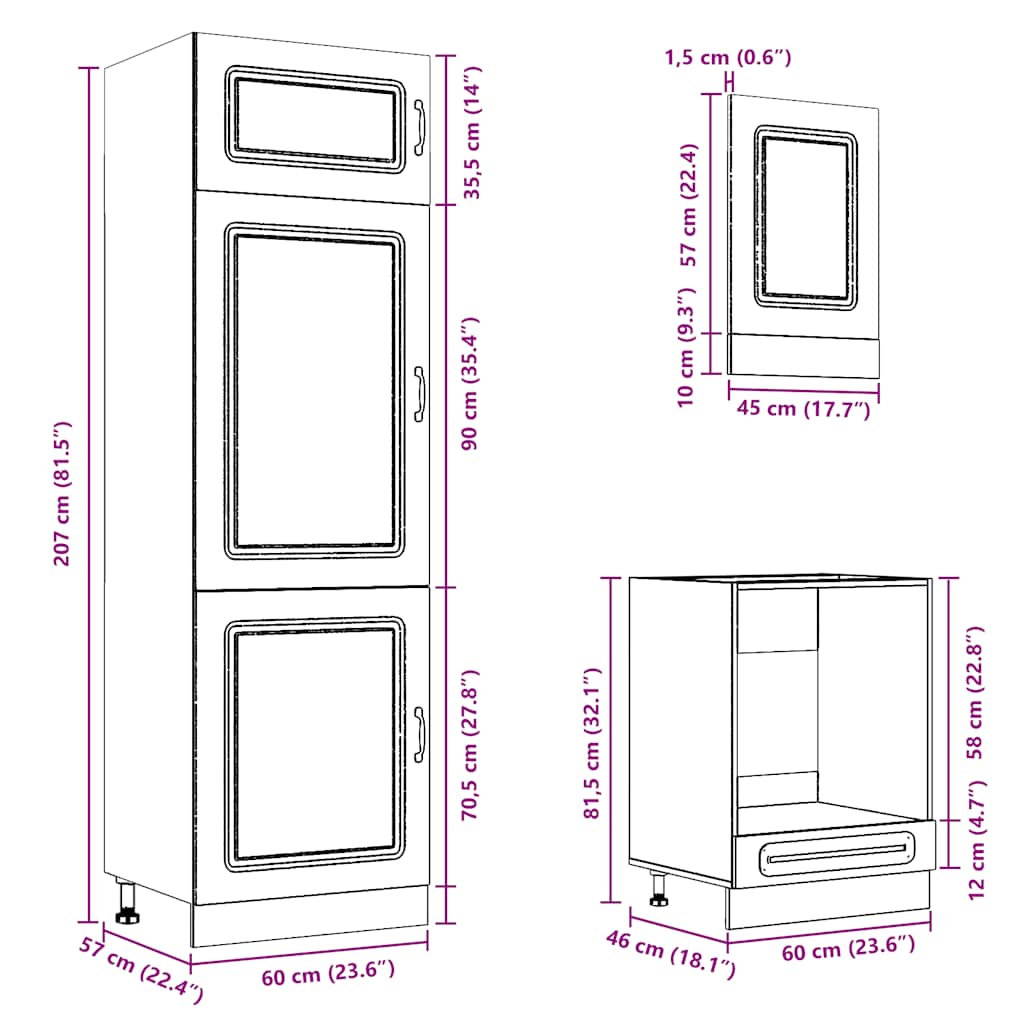 vidaXL 7 Piece Kitchen Cabinet Set Kalmar Sonoma Oak Engineered Wood