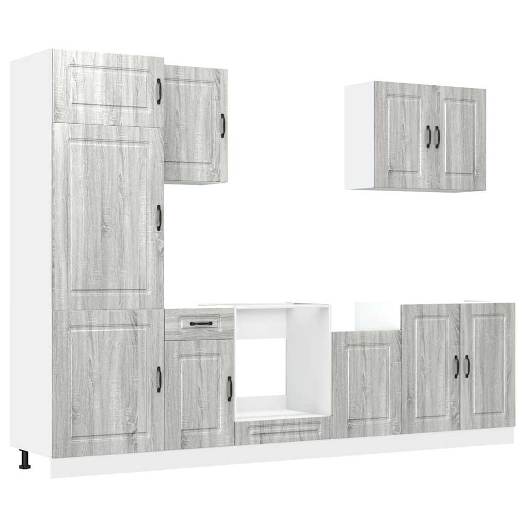 vidaXL 7 Piece Kitchen Cabinet Set Kalmar Grey Sonoma Engineered Wood