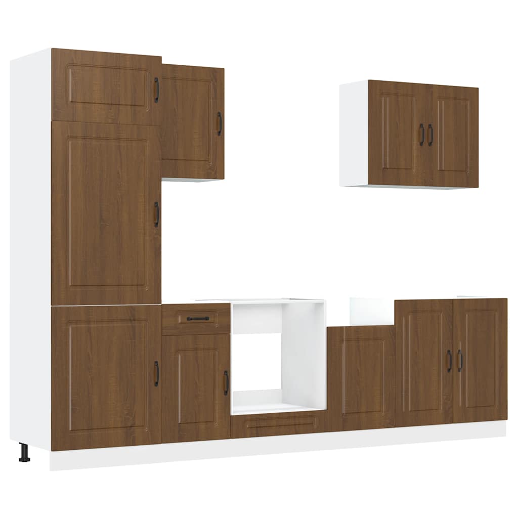 vidaXL 7 Piece Kitchen Cabinet Set Kalmar Brown Oak Engineered Wood