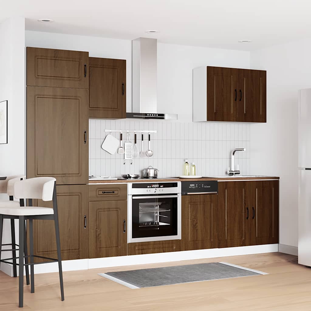 vidaXL 7 Piece Kitchen Cabinet Set Kalmar Brown Oak Engineered Wood