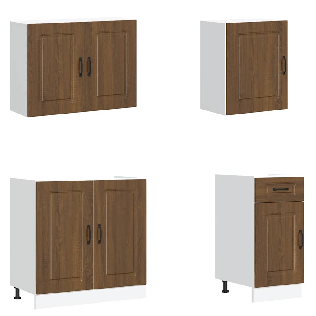 vidaXL 7 Piece Kitchen Cabinet Set Kalmar Brown Oak Engineered Wood