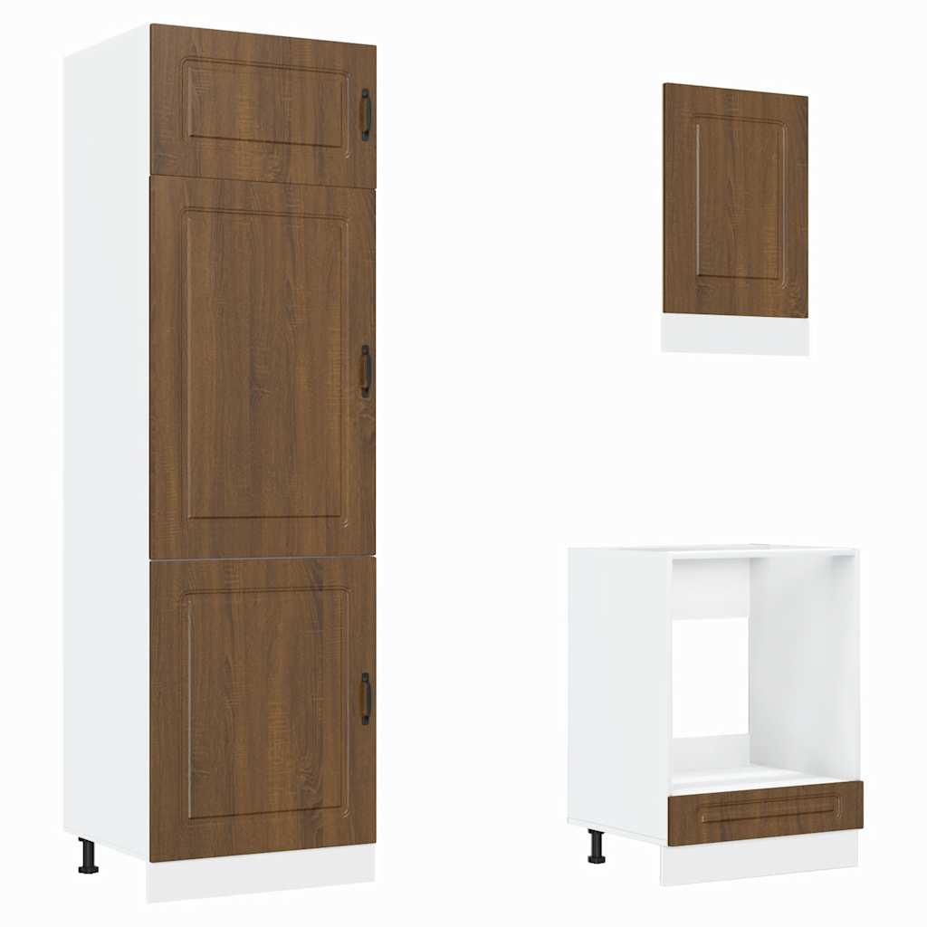 vidaXL 7 Piece Kitchen Cabinet Set Kalmar Brown Oak Engineered Wood