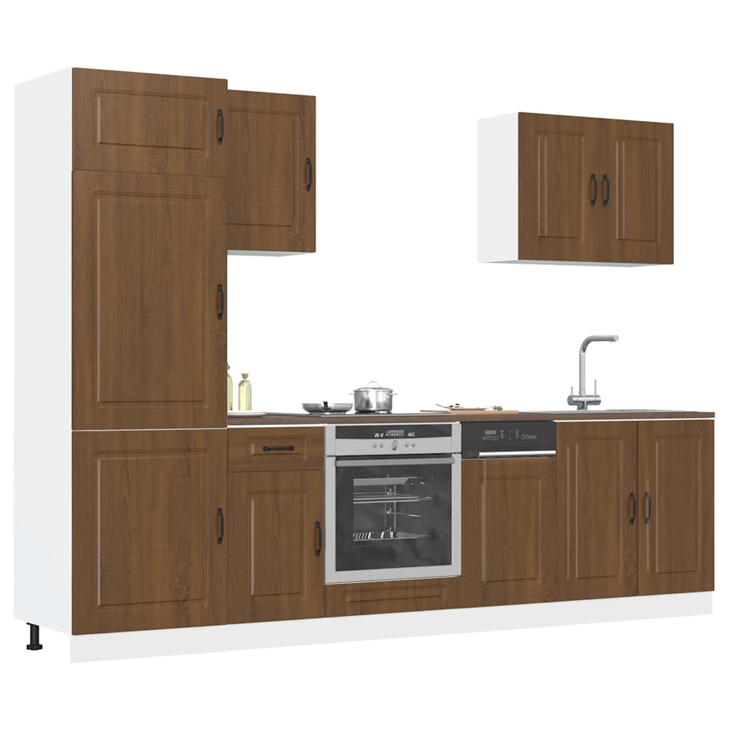 vidaXL 7 Piece Kitchen Cabinet Set Kalmar Brown Oak Engineered Wood