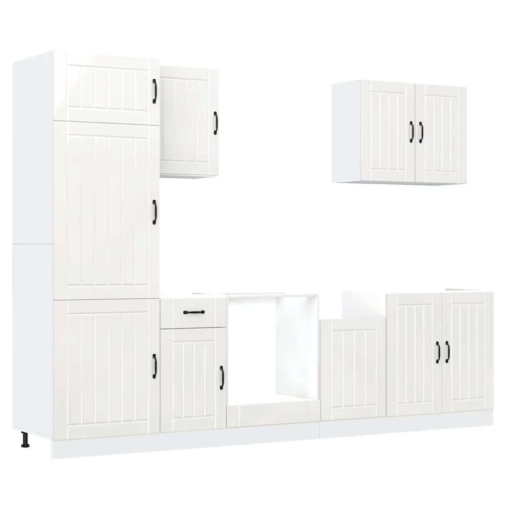 vidaXL 7 Piece Kitchen Cabinet Set Kalmar White Engineered Wood