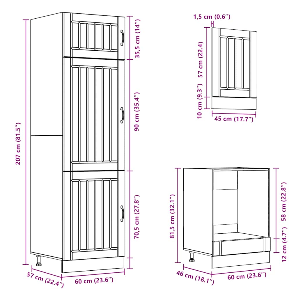 vidaXL 7 Piece Kitchen Cabinet Set Kalmar White Engineered Wood