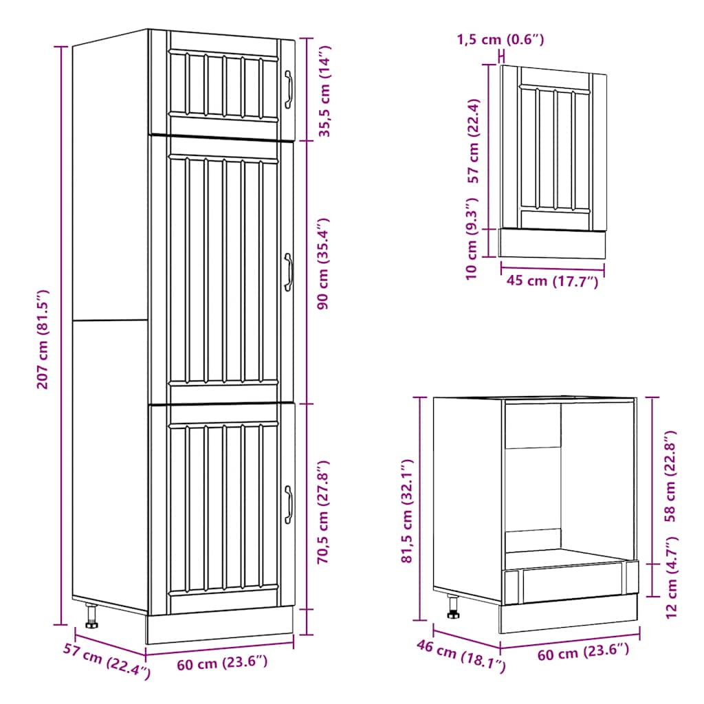 vidaXL 7 Piece Kitchen Cabinet Set Kalmar High Gloss White Engineered Wood