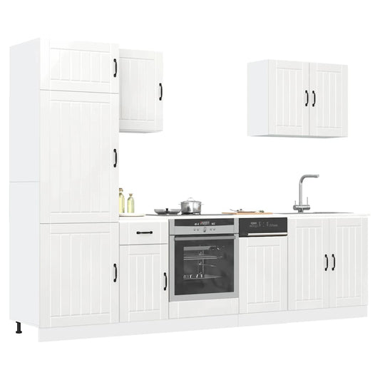 vidaXL 7 Piece Kitchen Cabinet Set Kalmar High Gloss White Engineered Wood