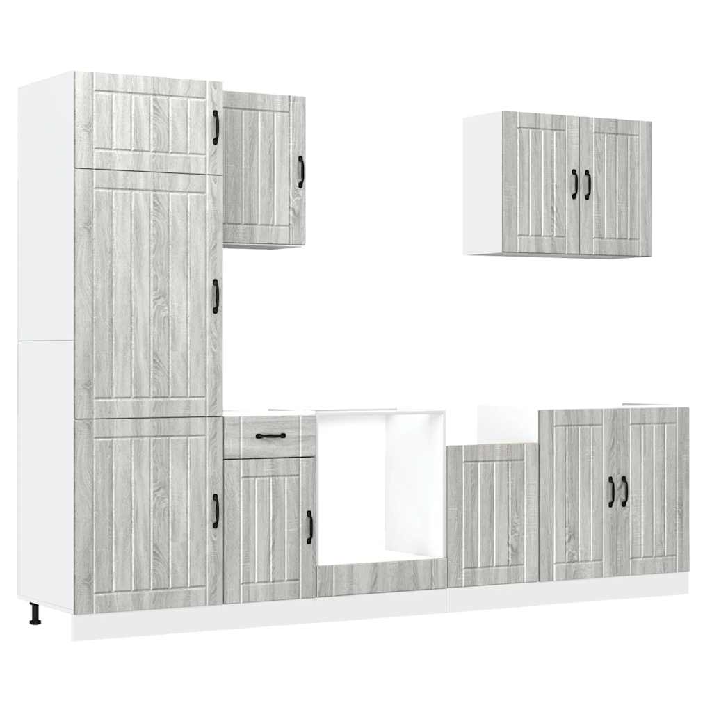 vidaXL 7 Piece Kitchen Cabinet Set Kalmar Grey Sonoma Engineered Wood