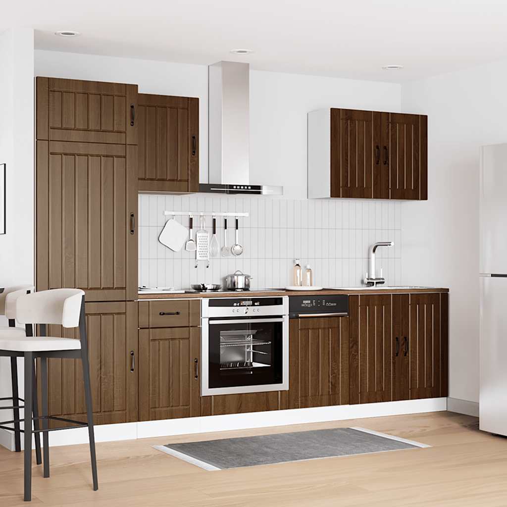 vidaXL 7 Piece Kitchen Cabinet Set Kalmar Brown Oak Engineered Wood