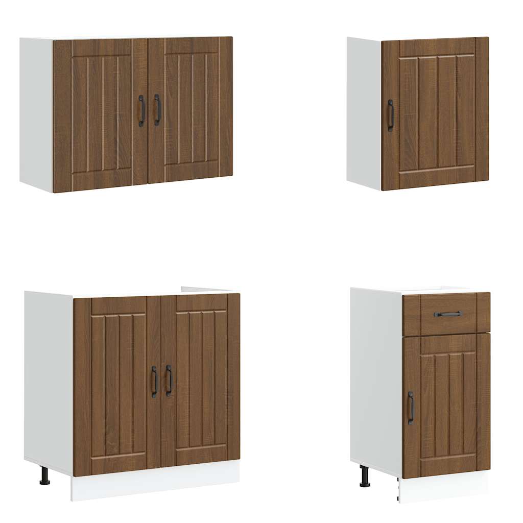 vidaXL 7 Piece Kitchen Cabinet Set Kalmar Brown Oak Engineered Wood