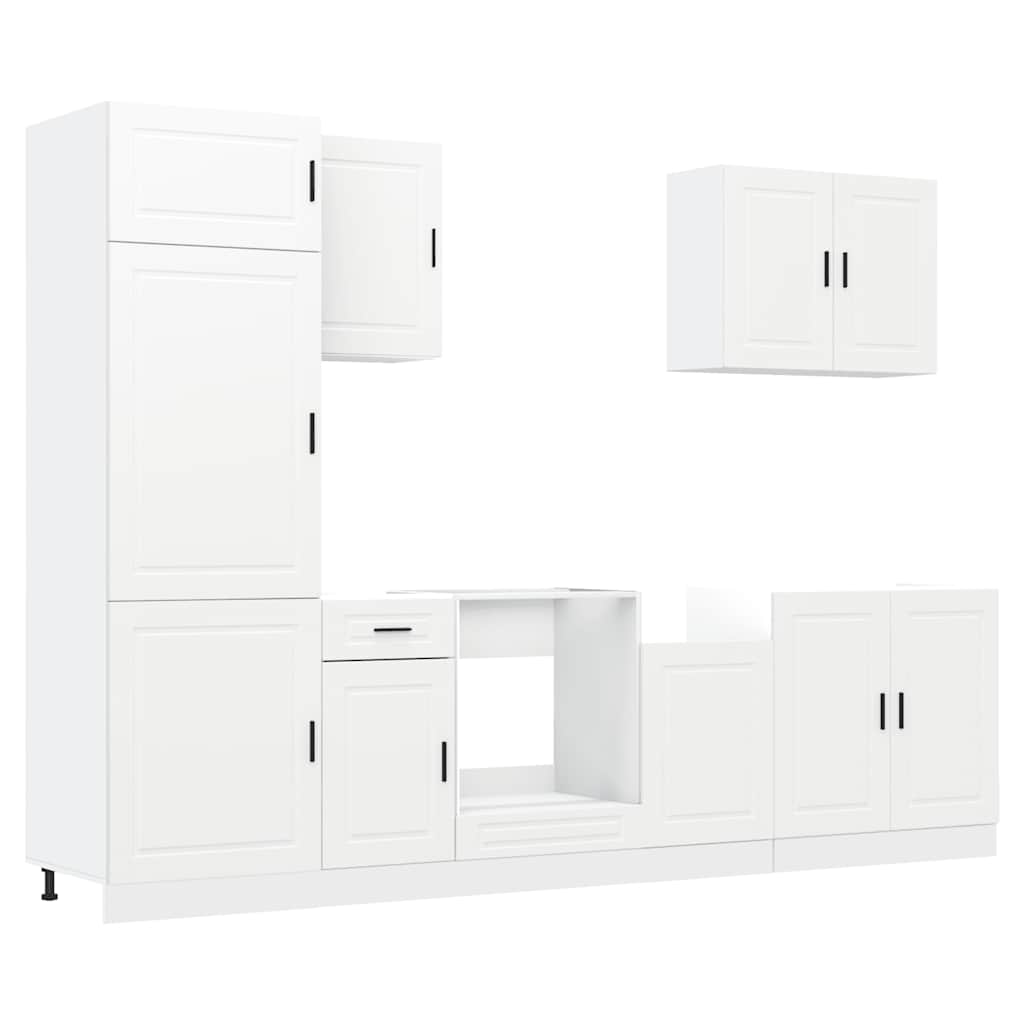 vidaXL 7 Piece Kitchen Cabinet Set Kalmar White Engineered Wood