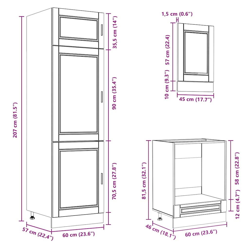 vidaXL 7 Piece Kitchen Cabinet Set Kalmar White Engineered Wood