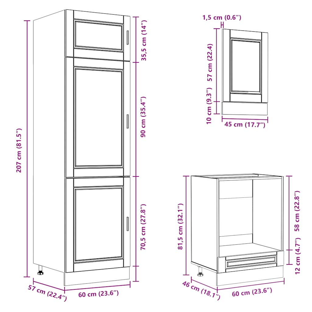 vidaXL 7 Piece Kitchen Cabinet Set Kalmar Sonoma Oak Engineered Wood