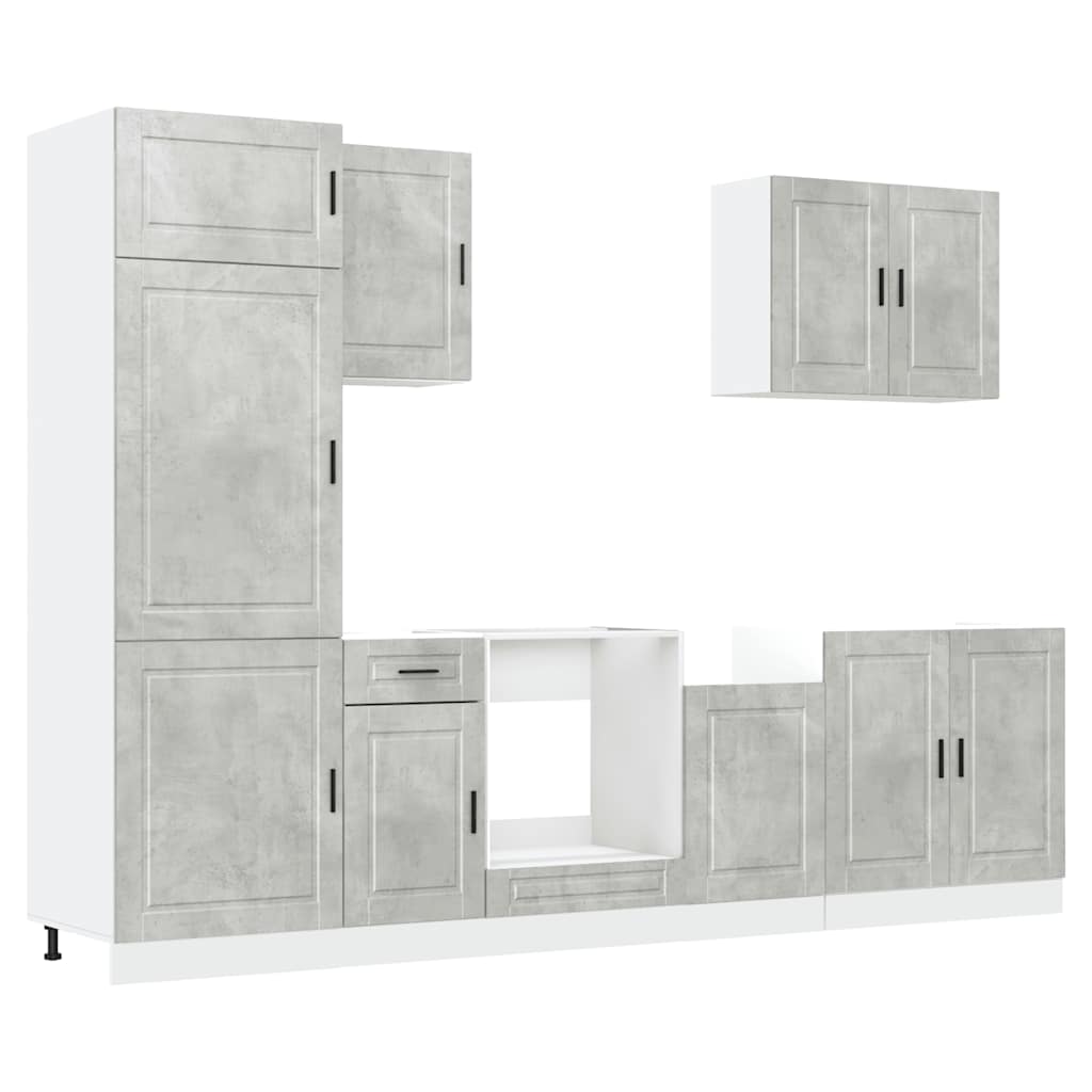 vidaXL 7 Piece Kitchen Cabinet Set Kalmar Concrete Grey Engineered Wood