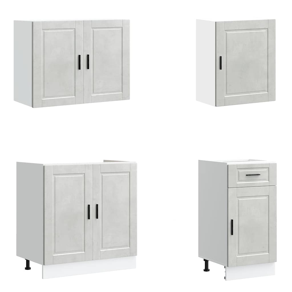 vidaXL 7 Piece Kitchen Cabinet Set Kalmar Concrete Grey Engineered Wood