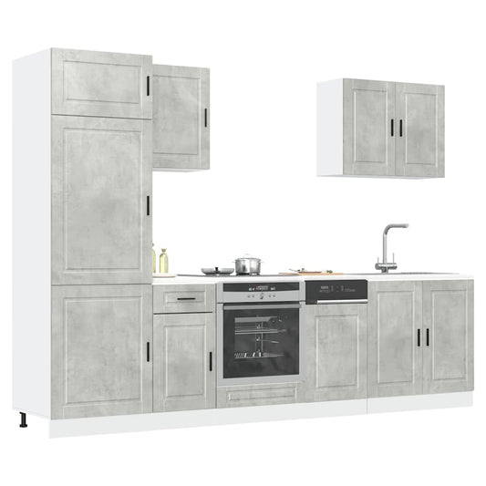 vidaXL 7 Piece Kitchen Cabinet Set Kalmar Concrete Grey Engineered Wood