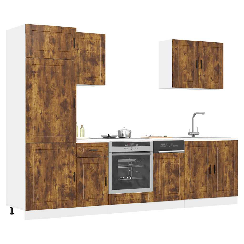 vidaXL 7 Piece Kitchen Cabinet Set Kalmar Smoked Oak Engineered Wood