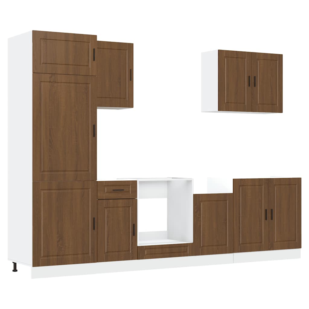 vidaXL 7 Piece Kitchen Cabinet Set Kalmar Brown Oak Engineered Wood