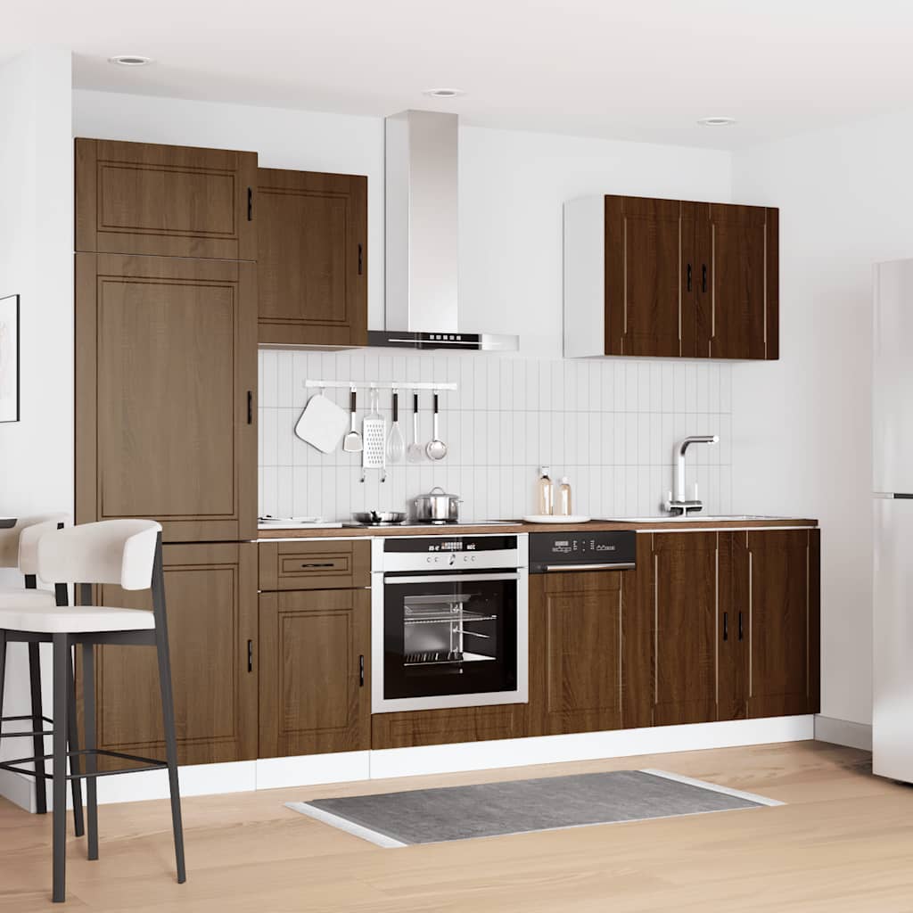 vidaXL 7 Piece Kitchen Cabinet Set Kalmar Brown Oak Engineered Wood