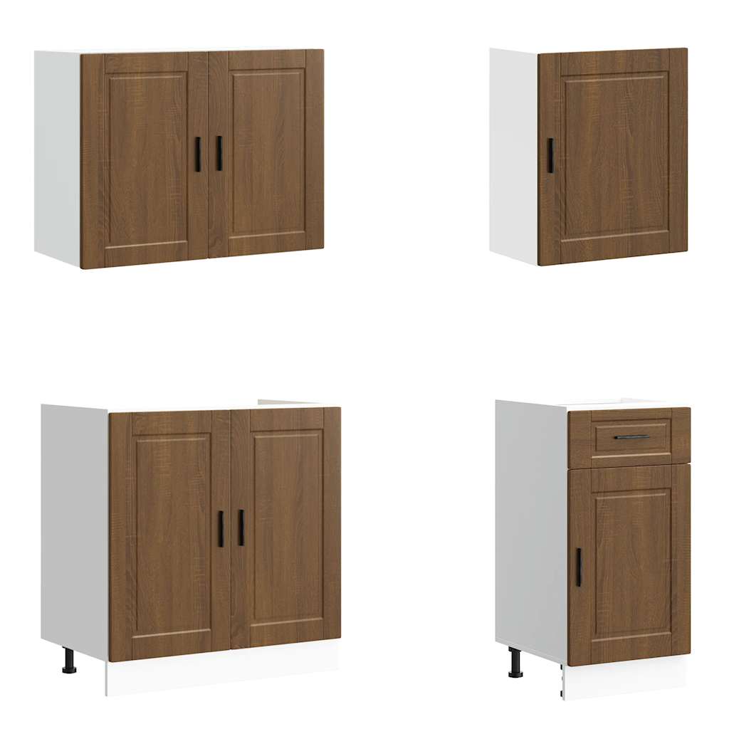 vidaXL 7 Piece Kitchen Cabinet Set Kalmar Brown Oak Engineered Wood