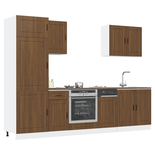 vidaXL 7 Piece Kitchen Cabinet Set Kalmar Brown Oak Engineered Wood