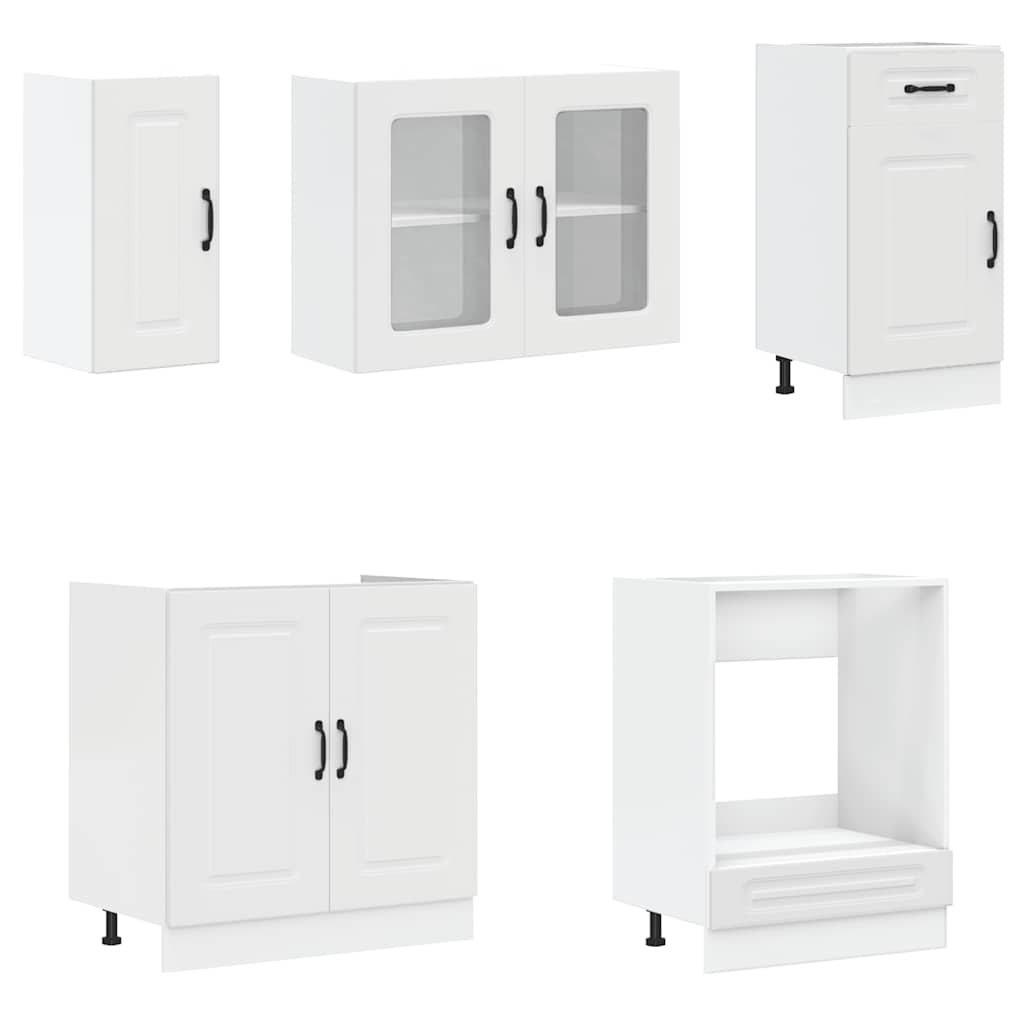 vidaXL 8 Piece Kitchen Cabinet Set Kalmar White Engineered Wood