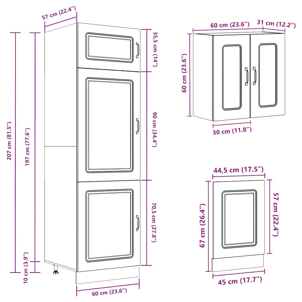 vidaXL 8 Piece Kitchen Cabinet Set Kalmar White Engineered Wood