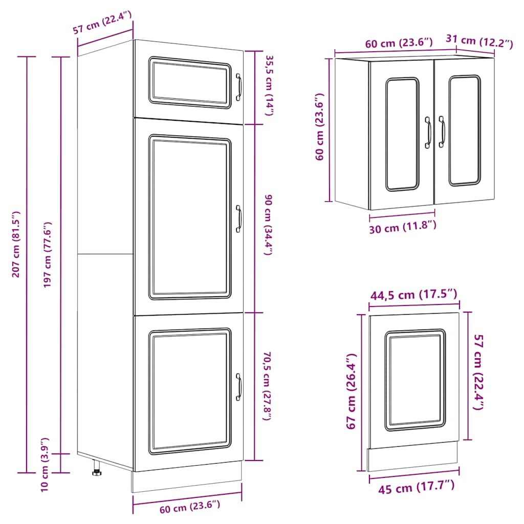 vidaXL 8 Piece Kitchen Cabinet Set Kalmar High Gloss White Engineered Wood