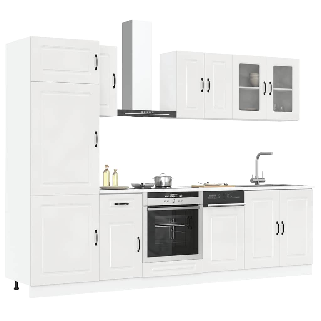 vidaXL 8 Piece Kitchen Cabinet Set Kalmar High Gloss White Engineered Wood