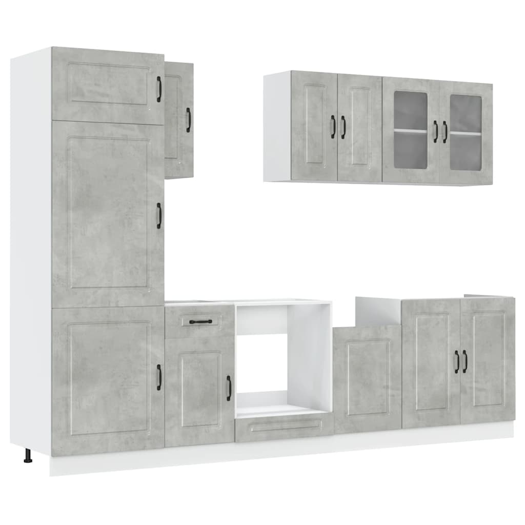 vidaXL 8 Piece Kitchen Cabinet Set Kalmar Concrete Grey Engineered Wood