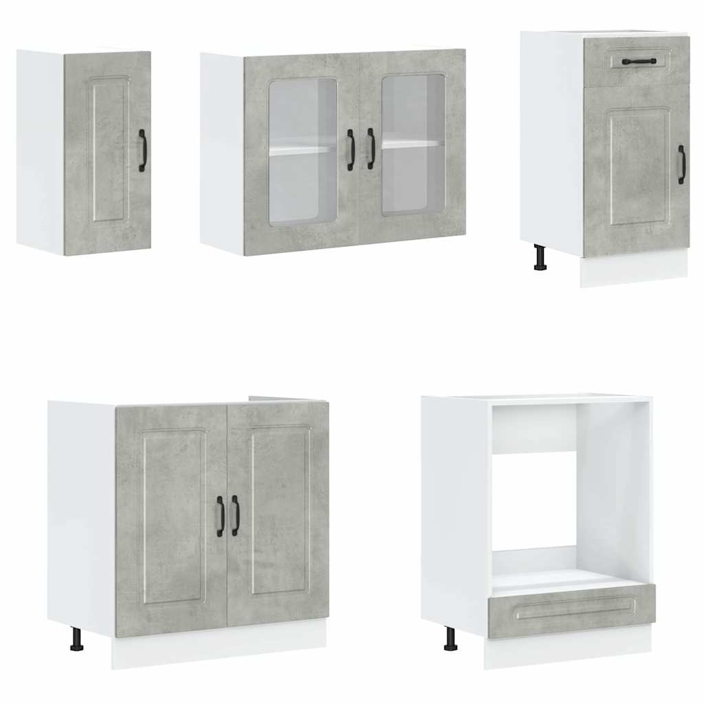 vidaXL 8 Piece Kitchen Cabinet Set Kalmar Concrete Grey Engineered Wood