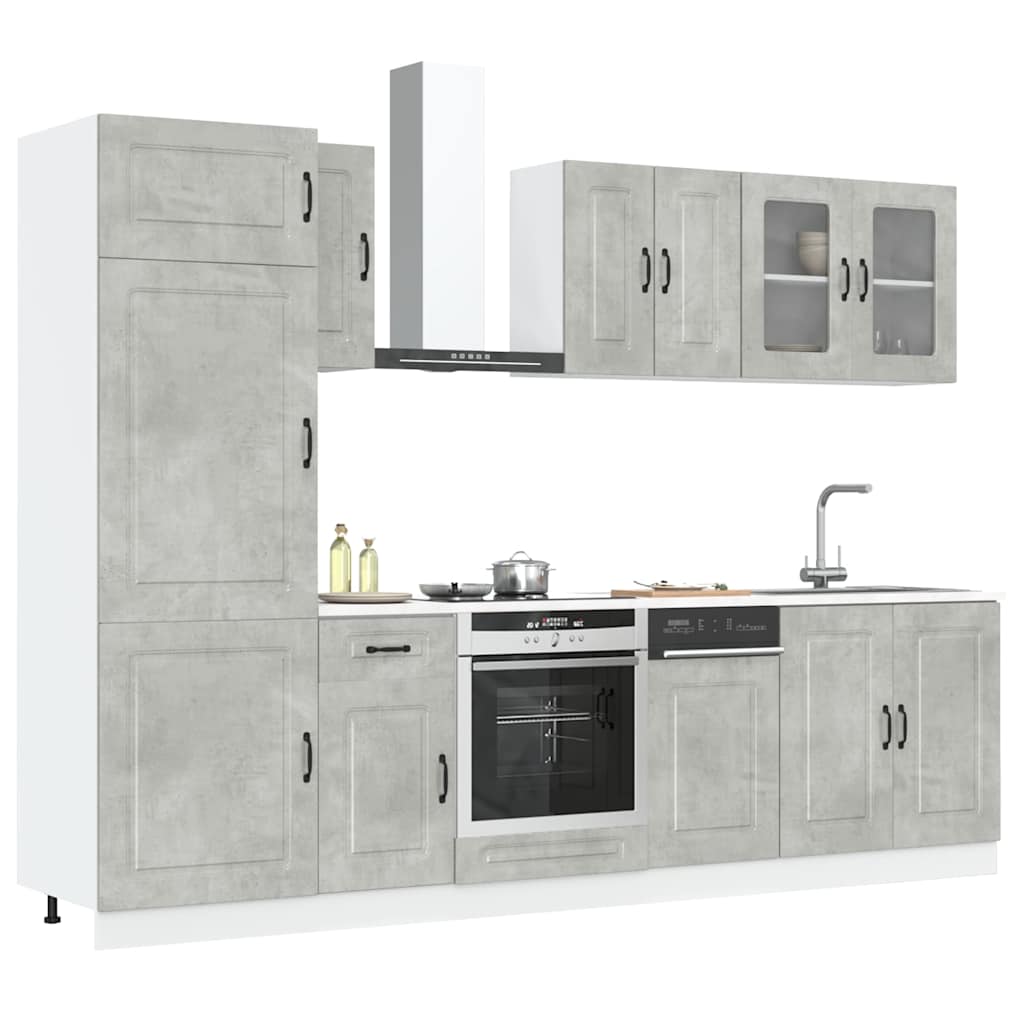 vidaXL 8 Piece Kitchen Cabinet Set Kalmar Concrete Grey Engineered Wood