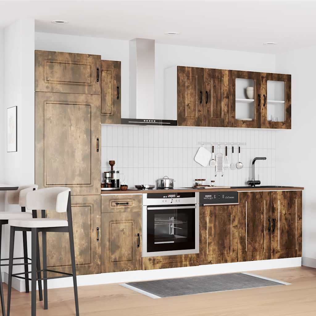 vidaXL 8 Piece Kitchen Cabinet Set Kalmar Smoked Oak Engineered Wood