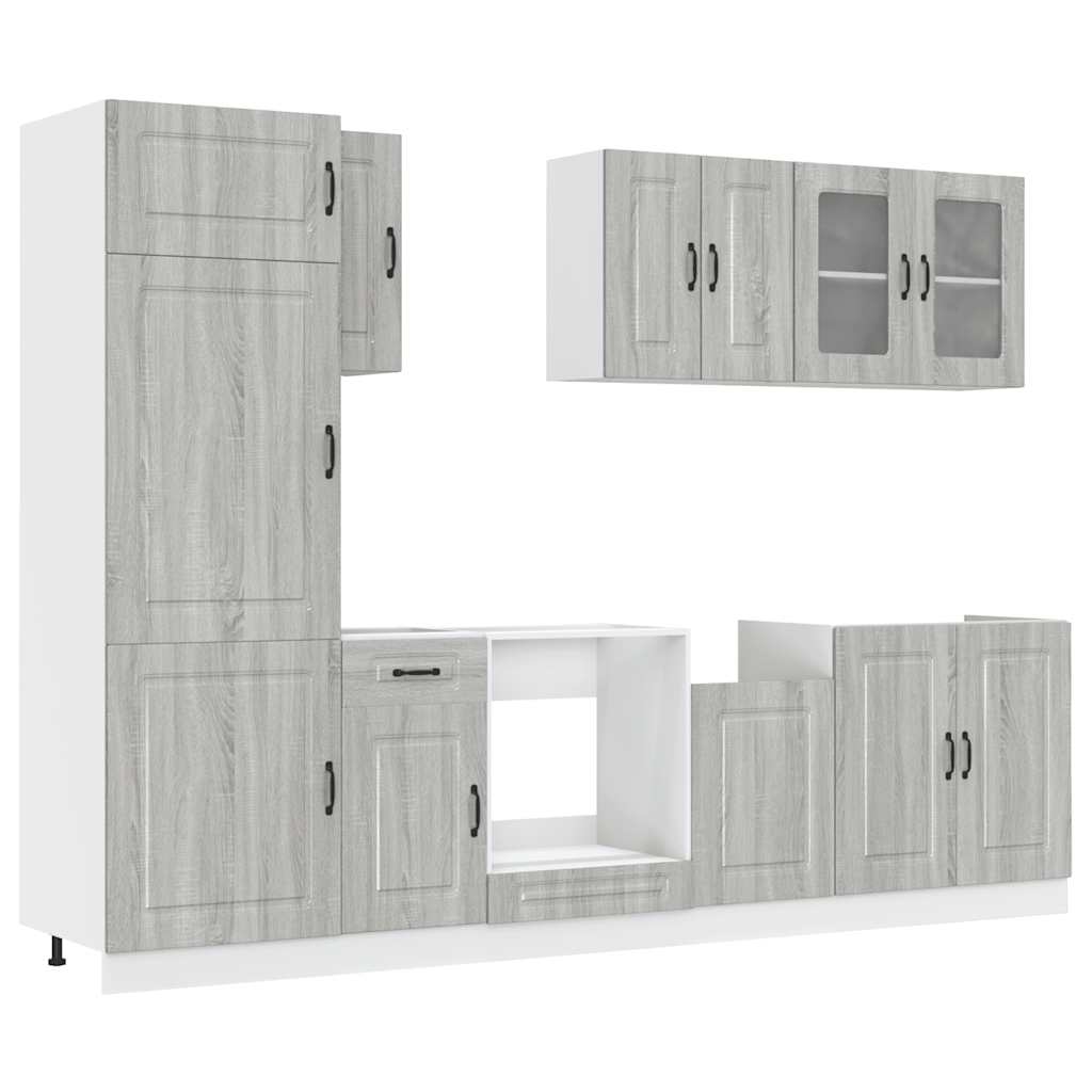 vidaXL 8 Piece Kitchen Cabinet Set Kalmar Grey Sonoma Engineered Wood