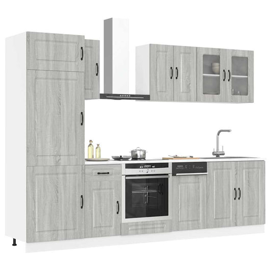 vidaXL 8 Piece Kitchen Cabinet Set Kalmar Grey Sonoma Engineered Wood