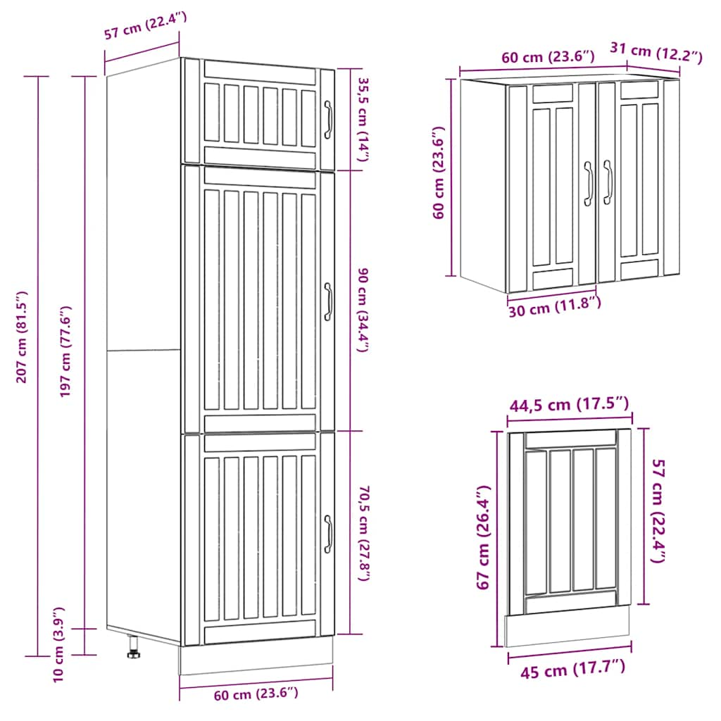 vidaXL 8 Piece Kitchen Cabinet Set Kalmar White Engineered Wood