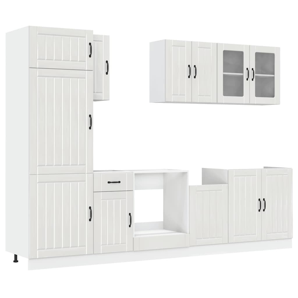 vidaXL 8 Piece Kitchen Cabinet Set Kalmar High Gloss White Engineered Wood