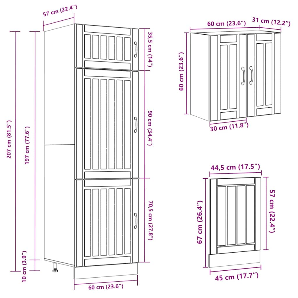 vidaXL 8 Piece Kitchen Cabinet Set Kalmar High Gloss White Engineered Wood