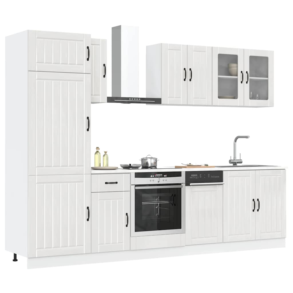 vidaXL 8 Piece Kitchen Cabinet Set Kalmar High Gloss White Engineered Wood