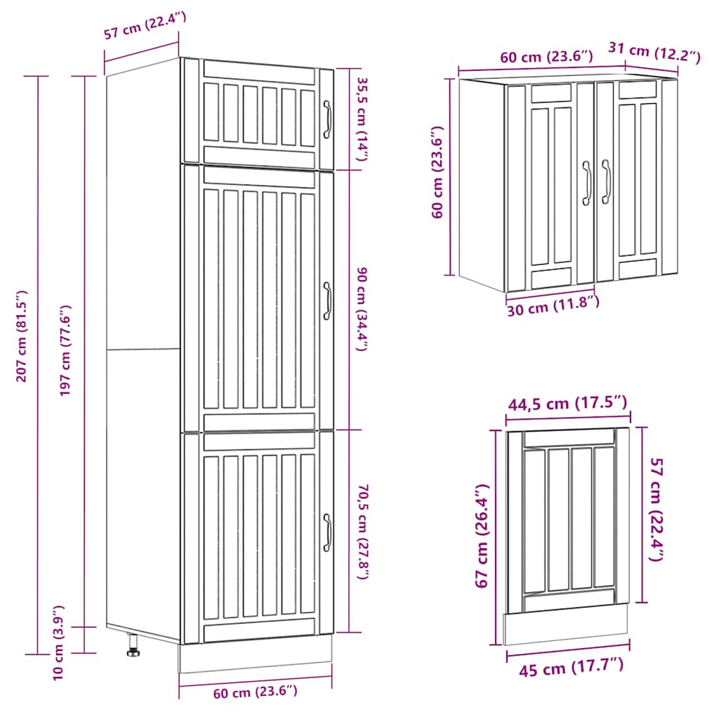 vidaXL 8 Piece Kitchen Cabinet Set Kalmar Sonoma Oak Engineered Wood